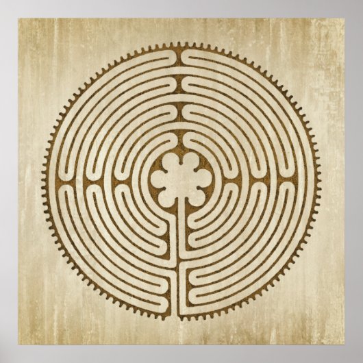 Poster Chartres Labyrinthe - Symbole spirituel Antique 1 (Devant)
