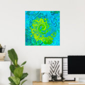 Poster Chartreuse Groovy et Tourbillon de Liquide Aquamar (Bureau à domicile)