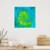 Poster Chartreuse Groovy et Tourbillon de Liquide Aquamar (Cuisine)