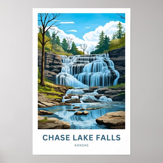 Poster Chase Lake Falls Kansas (Devant)