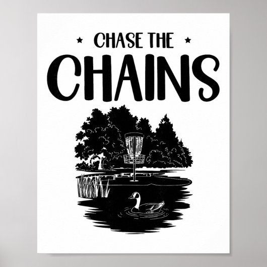 Poster Chase The Chains Disc Golf Frisbee Art  (Devant)