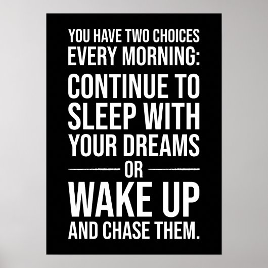 Poster Chase Your Dreams - Gymnase, Hustle, Succès, Inspi (Devant)
