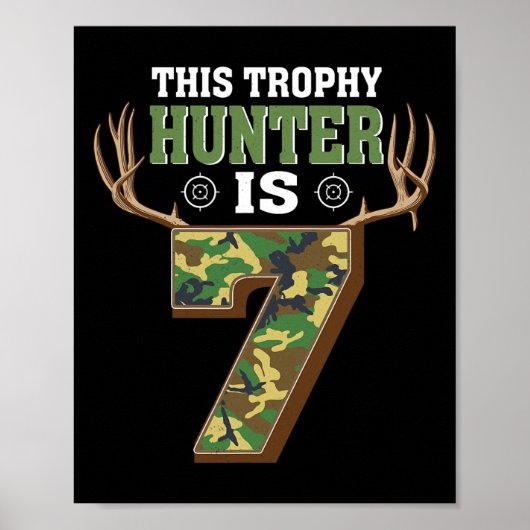 Poster Chasse 7 ans 7e fête d'anniversaire Deer Hunter (Devant)