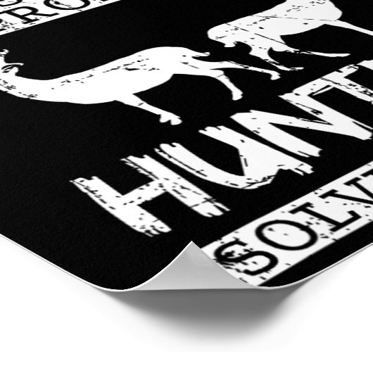 Poster Chasse à la pêche amusante résout le problème Pois (Coin)