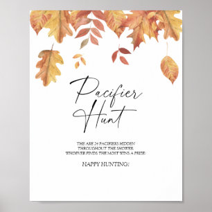 Poster Chasse à la tétine aux feuilles qui tombent jeu de