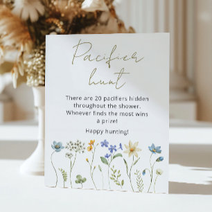 Poster Chasse à la tétine neutre à fleurs sauvages