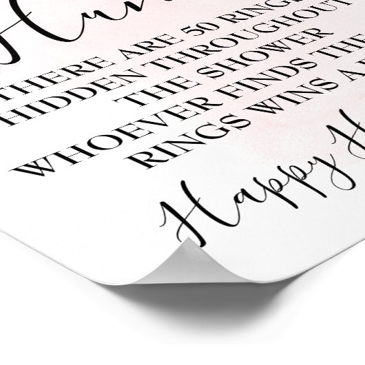 Poster Chasse à l'anneau Citrons Roses Jeu de la douche d (Coin)