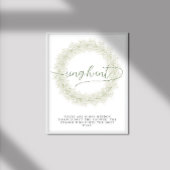 Poster Chasse à l'anneau de Baby Shower Mariage Fleurs Bl