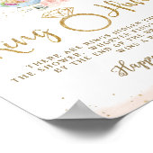 Poster Chasse à l'anneau de Baby Shower Mariage Thé Flora (Coin)