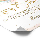 Poster Chasse à l'anneau de bague de thé floral rose pour (Coin)