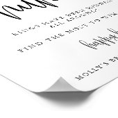 Poster Chasse à l'anneau de douche, calligraphie minimali (Coin)