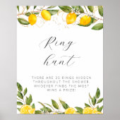 Poster Chasse à l'anneau de fête prénuptiale au citron de (Devant)