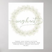 Poster Chasse à l'anneau de mariage avec des fleurs blanc (Devant)