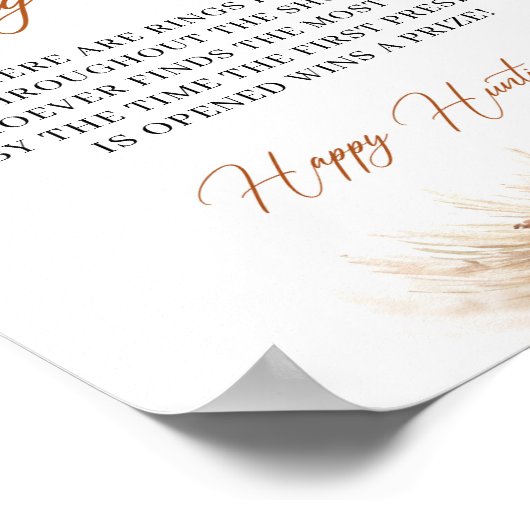 Poster Chasse à l'anneau de pampas bordeaux en terre cuit (Coin)