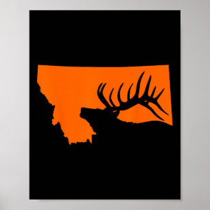 Poster Chasse à l'élan dans le Montana