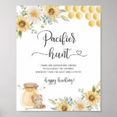 Poster chasse à l'ours de tournesol chasse baby shower gi (Devant)