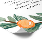 Poster Chasse à Pacifique Baby shower jumeau Oranges (Coin)