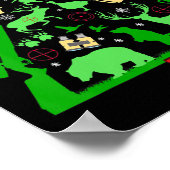 Poster Chasse Amusante Cerf Et Chasseur De Elk Arbre De N (Coin)