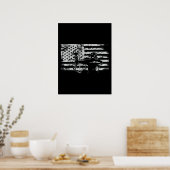 Poster Chasse Archer Drapeau Américain Chasse Bowhunting (Cuisine)