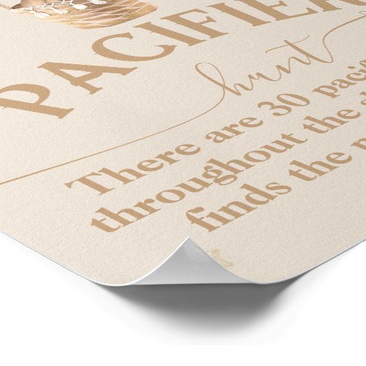 Poster Chasse au Baby shower de Pacifique de l'ours en pe (Coin)