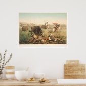 Poster Chasse au bison (0008A) (Cuisine)