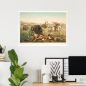 Poster Chasse au bison (0008A) (Bureau à domicile)