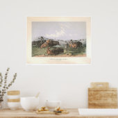 Poster Chasse au bison indien : "Quartiers fermés" (0743A (Cuisine)