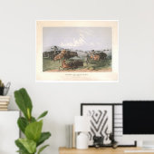 Poster Chasse au bison indien : "Quartiers fermés" (0743A (Bureau à domicile)