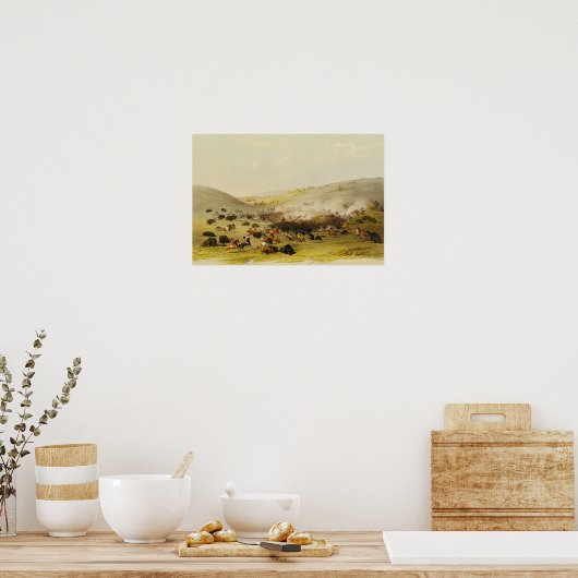 Poster Chasse au bison, Surround, c.1832 (Cuisine)