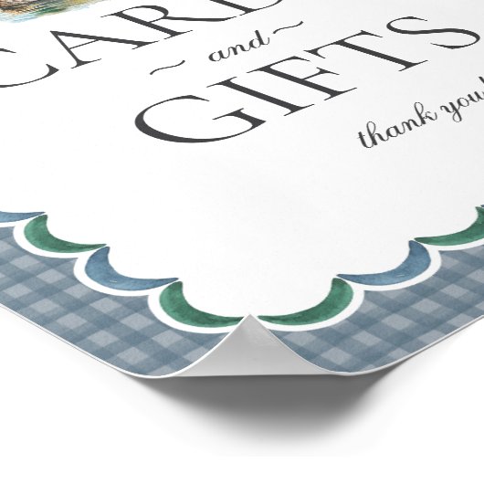 Poster Chasse au canard de Mallard En vichy Bleu Cartes e (Coin)