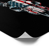 Poster Chasse Au Cerf De Virginie - Drapeau Américain Sur (Coin)