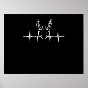 Poster Chasse au coeur du cerf saison de chasse chasse ch