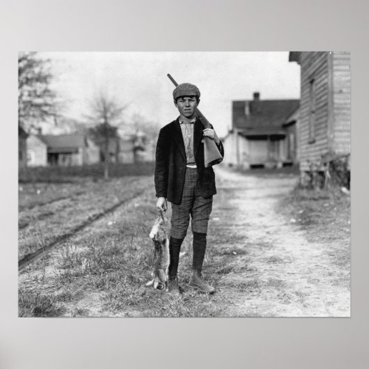 Poster Chasse au Lapin, 1908. Photo Ancienne (Devant)