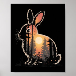 Poster Chasse au Lapin Randonnée Camping en Plein Air For