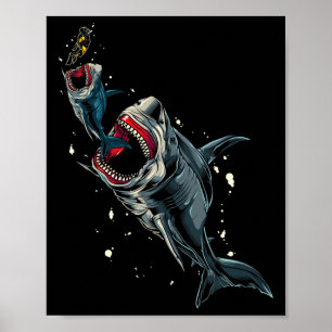 Poster Chasse au monstre océanique Megalodon Scuby Diver