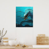 Poster Chasse au Mosasaurus (Cuisine)