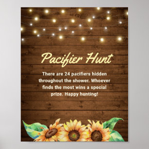 Poster Chasse au Pacifique Baby shower rustique de tourne