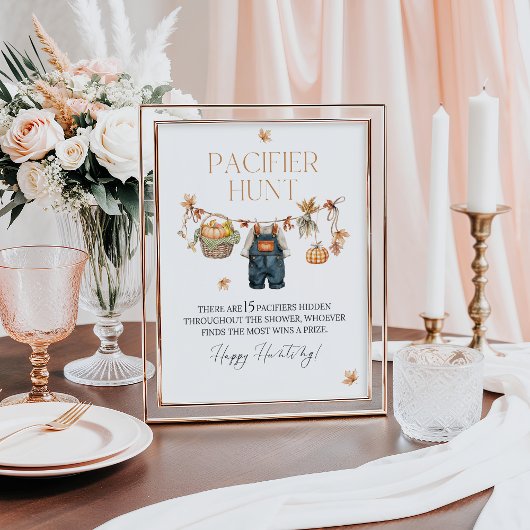 Poster Chasse au Pacifique Citrouille Baby shower chute