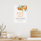 Poster Chasse au Pacifique de Baby shower orange d'agrume (Cuisine)