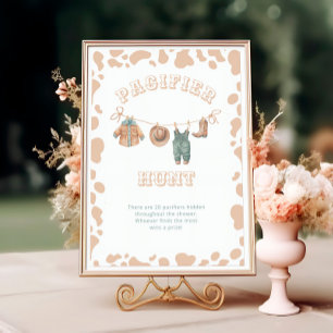 Poster Chasse au Pacifique du Baby shower de cowboy occid