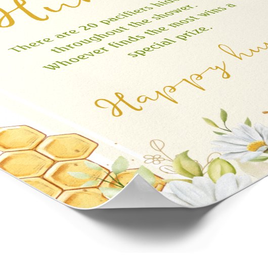 Poster Chasse au Pacifique Honeybee Mommy to Bee Baby sho (Coin)