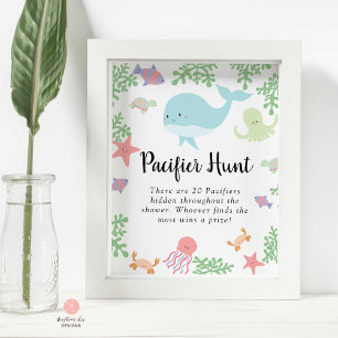 Poster Chasse au Pacifique sous le Baby shower de mer Jeu