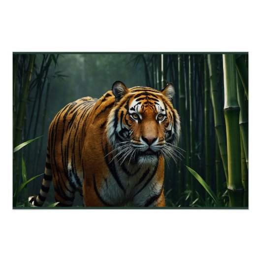 Poster Chasse au tigre dans Bamboo Grove (Devant)