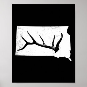 Poster Chasse au wapiti Elkaholic Antler Funny Chasseur d