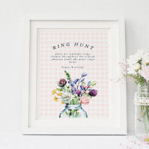 Poster Chasse aux anneaux de mariage rustique avec pot Ma