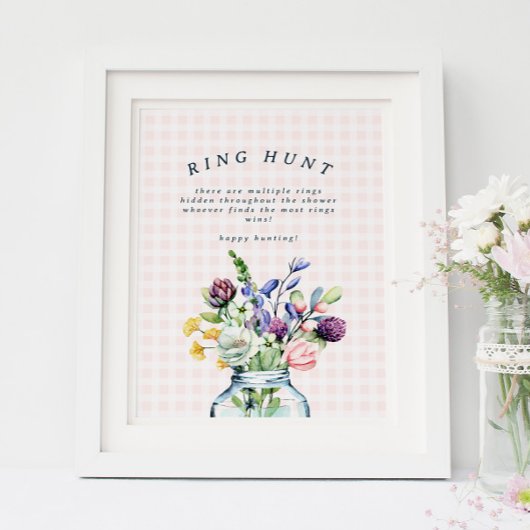 Poster Chasse aux anneaux de mariage rustique avec pot Ma