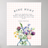 Poster Chasse aux anneaux de mariage rustique avec pot Ma (Devant)