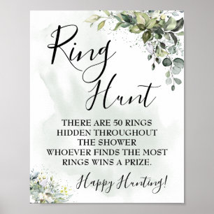 Poster Chasse aux anneaux Eucalyptus vert signe de jeu su