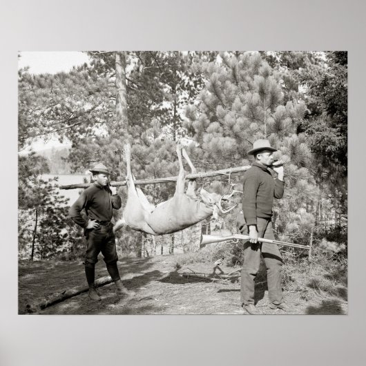 Poster Chasse aux cerfs, 1902. Photo vintage (Devant)