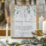 Poster Chasse aux cernes d'eucalyptus d'hiver<br><div class="desc">Chasse aux cernes d'eucalyptus en hiver Poster. Panneau de jeu de douche nuptiale. Éléments correspondants disponibles.</div>